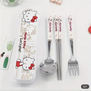 Hello Kitty Red and White Utensil Set